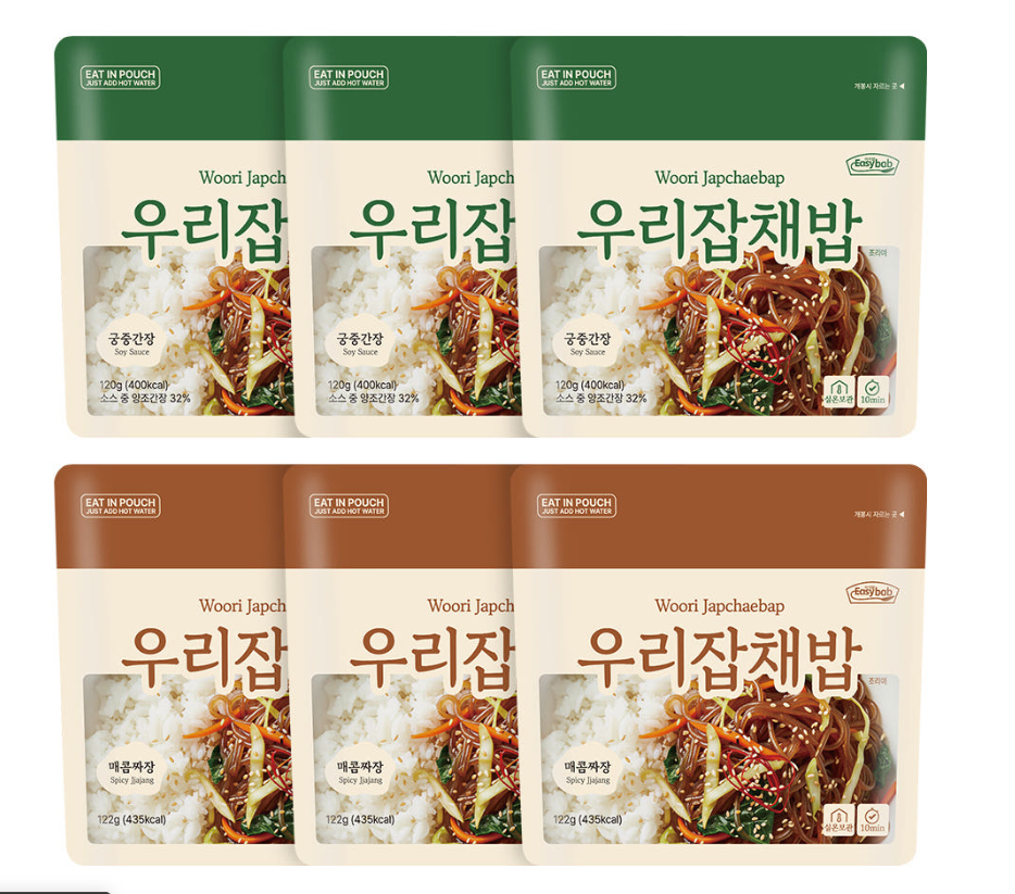 Korean Japchae Rice Mixed 10-Pack – Royal Soy Sauce 5 + Spicy Jjajang 5