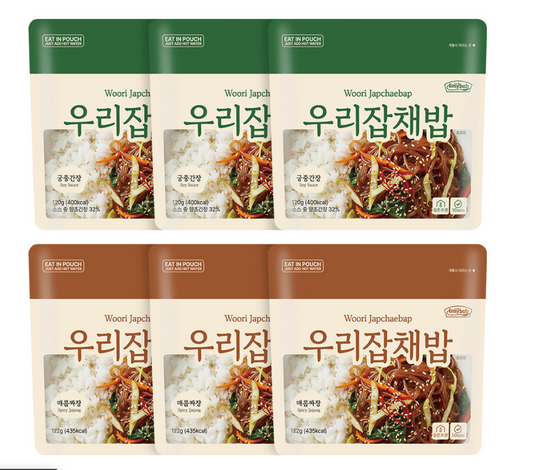 Korean Japchae Rice Mixed 10-Pack – Royal Soy Sauce 5 + Spicy Jjajang 5