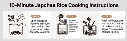 Korean Japchae Rice Mixed 10-Pack – Royal Soy Sauce 5 + Spicy Jjajang 5