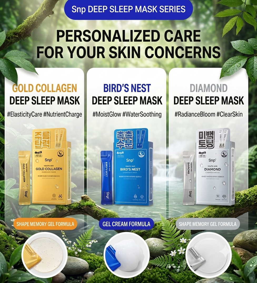 "SNP Youth Age Sleeping Mask Series, 3 boxes containing 10 each."