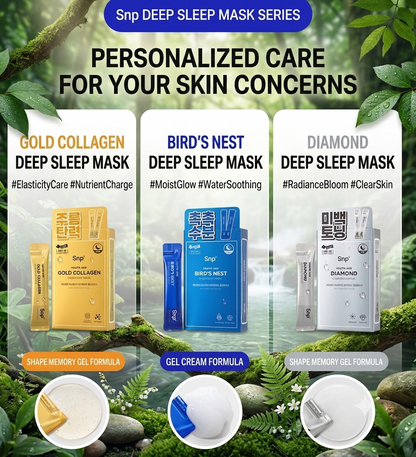 "SNP Youth Age Sleeping Mask Series, 3 boxes containing 10 each."