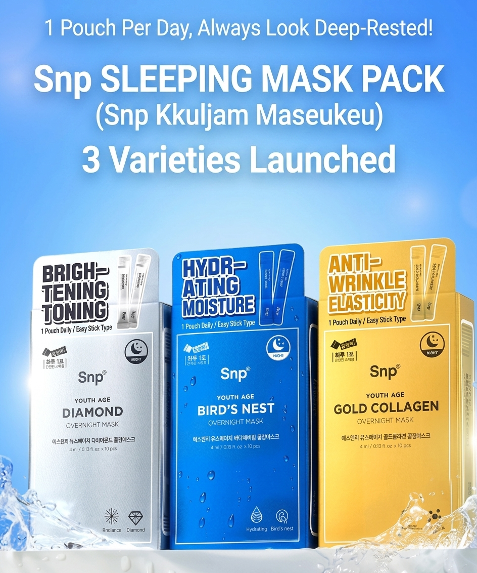 "SNP Youth Age Sleeping Mask Series, 3 boxes containing 10 each."