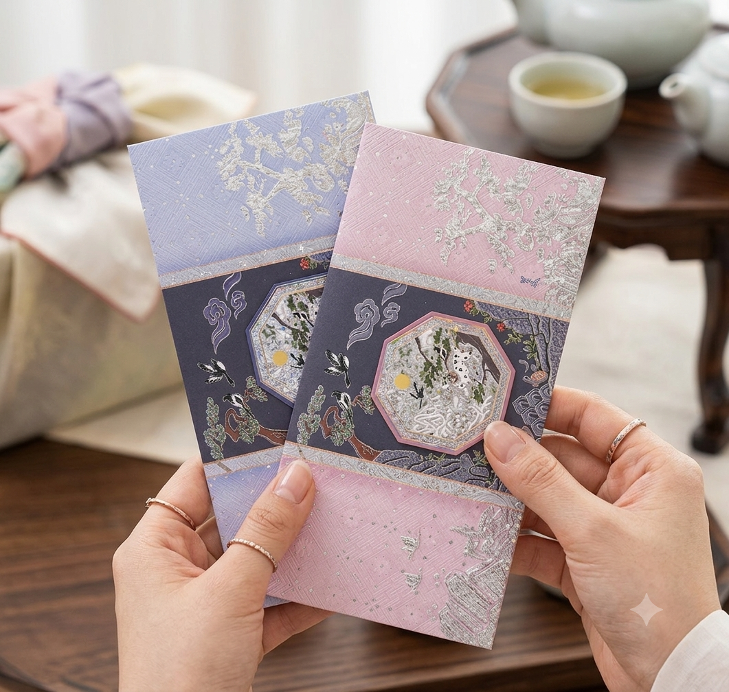 Korean Traditional Money Envelopes – 4 Beautiful Designs, 1 Pack