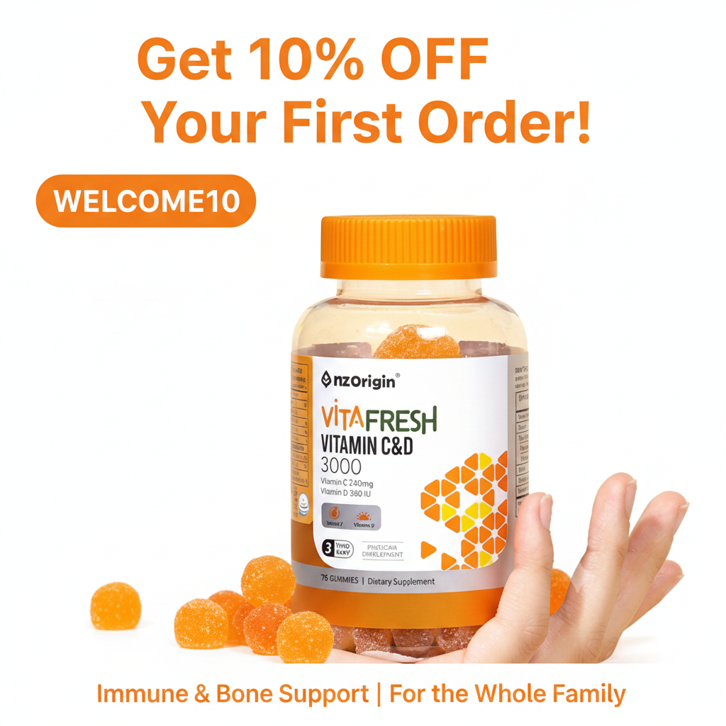 Get 10% OFF with code WELCOME10 - Vita Fresh Vitamin C & D3 Gummies